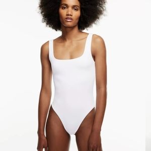 Aritzia Babaton Contour Tank Bodysuit White